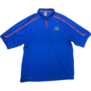 Nike Florida Gators‎ Shirt XXL Blue Polo Short Sleeve NikeFit NCAA X-Large UF